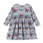 Cowgirl Christmas Girls Dress – Soft Bamboo Holiday Style