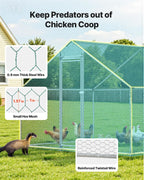 VEVOR Large Metal Chicken Coop, Walk-in Poultry Cage With Waterproof Cover, Outdoor Hen House For Chicken Duck Rabbit Farm