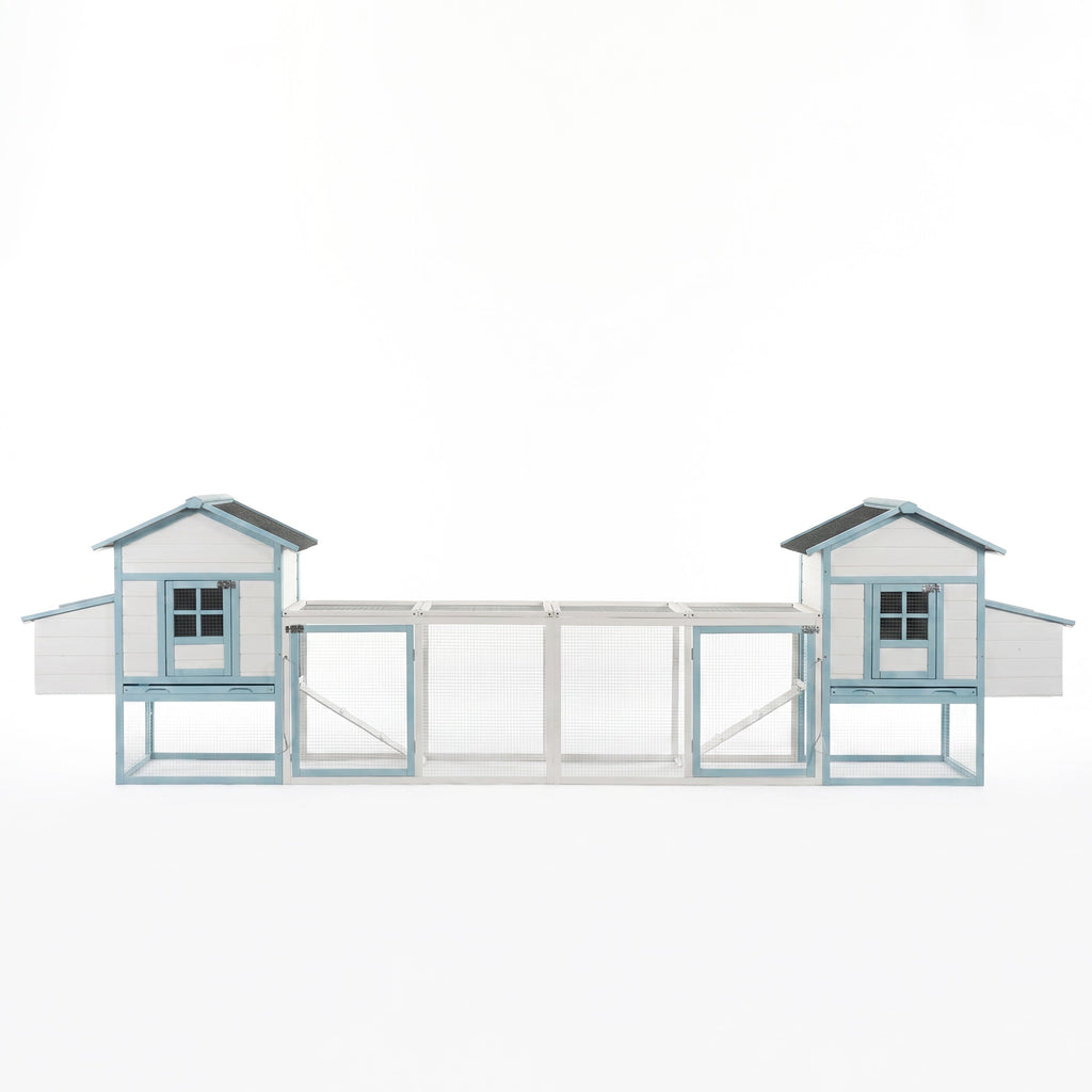 Large Wooden Chicken Coop with Double Nesting Boxes