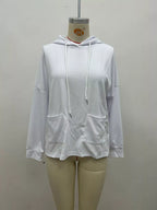 Full Size Waffle Knit Drawstring Long Sleeve Hoodie Plus Size