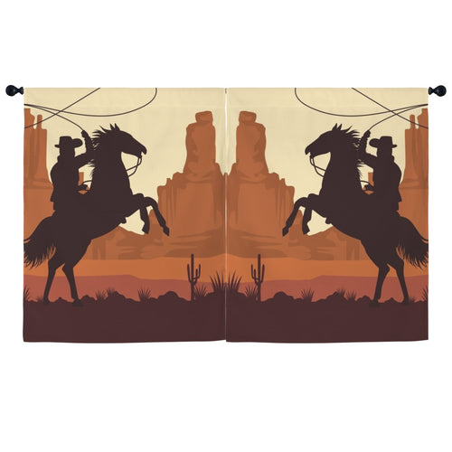 Baha Ranch Desert Cowboy Curtains 52"x63" (2-Piece) Made in America
