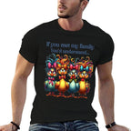 If You Met My Family Youd Understand Crazy Chicken Family  Ribbed Collar T-Shirt