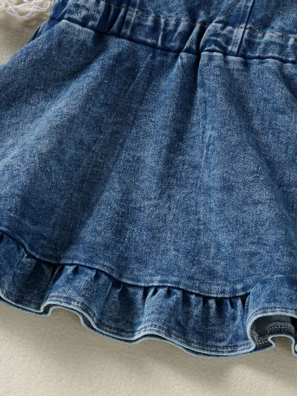Children's Ruffled Hem Denim Overall Dress