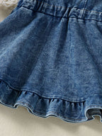 Children's Ruffled Hem Denim Overall Dress