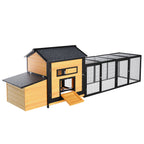 114" Wooden Chicken Coop with Outdoor Run