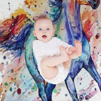 Horse Art Throw Blanket