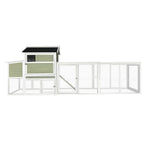 Wooden Chicken Coop, Large Outdoor Hen House with Run and Nesting Box