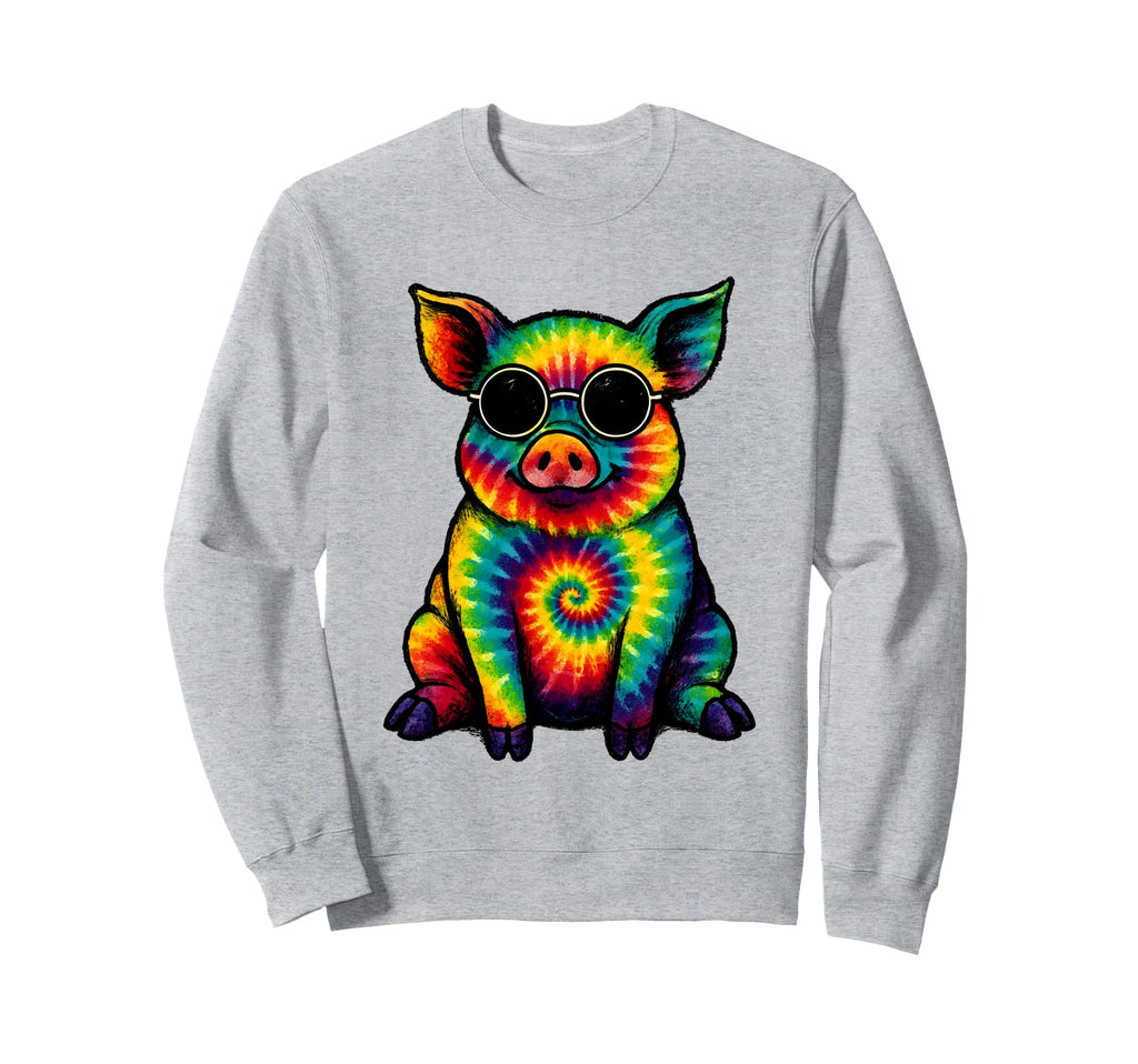Hippie Boho Pig Tie Dye 60 S 70 S Sweatshirt - Novelty Apparel Unisex