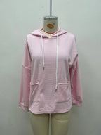 Full Size Waffle Knit Drawstring Long Sleeve Hoodie Plus Size