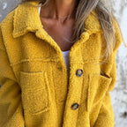 Plus Size Women’s Solid Color Sherpa Jacket