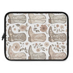 Neutral Cowboy Boot Laptop Sleeve | Tan Western Floral Tech Cover