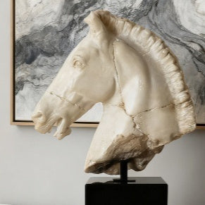 Nordic Retro Resin Craft Horse Head Sculpture Ornament