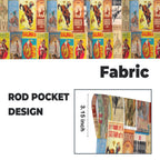 Baha Ranch Vintage Rodeo Window Curtain 28"x40" (2-Piece) Made in America