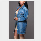 Cowgirl Chic Boyfriend Denim Jacket | Distressed & Stylish Western Outerwear