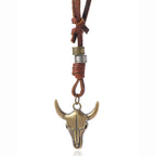 Simple Versatile Ethnic-style Vintage Cow-head Leather Necklace