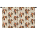 Baha Ranch Saddle Print Window Curtain Drapes 52"x63" Made in America