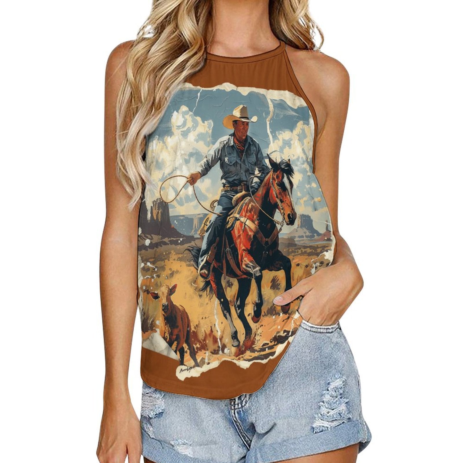 Baha Ranch Ranching Western Tank Top