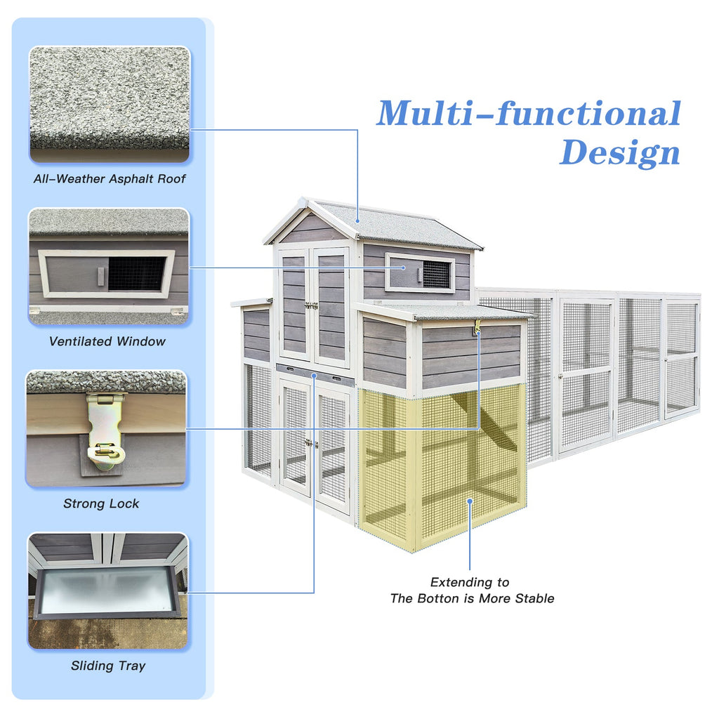 150" Extra Large Wooden Chicken Coop