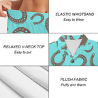 Baha Ranch Turquoise Horseshoe Women's Pajama Set Made in America