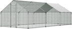 VEVOR Large Metal Chicken Coop, Walk-in Poultry Cage With Waterproof Cover, Outdoor Hen House For Chicken Duck Rabbit Farm