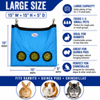 CuteNfuzzy 3-Opening Hay Bag for Rabbits, Guinea Pigs & Chinchillas – Large 15" x 15" x 5"