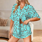 Baha Ranch Turquoise Horseshoe Women's Pajama Set Made in America