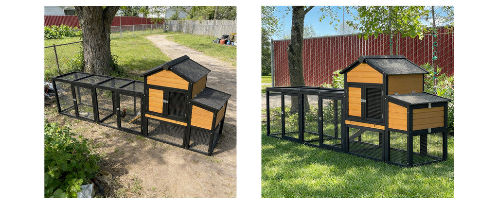 119.5" Outdoor Wooden Chicken Coop with Run