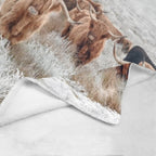 Baha Ranch Highland Cow Throw Blanket Ultra-Soft Micro Fleece Blanket 60" x 80" Made in America