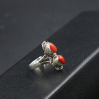 Nepal Handmade Jewelry Open Organic Xizang Style Personalized Creative Retro Ethnic Style Ring For Women