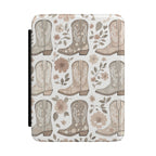 Neutral Cowgirl Boots Kindle Paperwhite Case | Western Floral E-Reader Cover