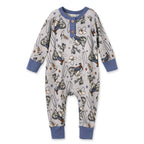 Western Cowboy Rodeo Henley Baby Romper - Bamboo