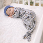 Western Cowboy Rodeo Baby Gown -  Bamboo Newborn Layette