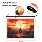Baha Ranch Western Cowboy Sunset Cosmetic Bag Pack of 5 Made in America