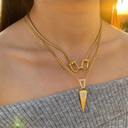 Equestrian Horse Bit Necklace 18k Gold Two Tone Non Tarnish