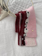Sheep Pattern Knitted Scarf