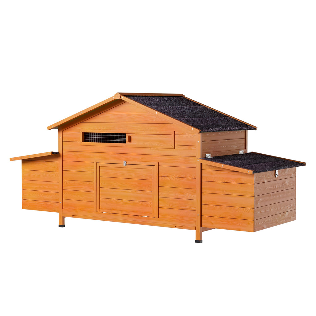 70" Large Wooden Chicken Coop with 2 Nesting Boxes