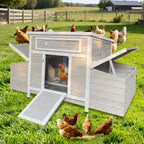 Large Wooden Chicken Coop Outdoor Hen House with Nesting Boxes