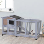Rabbit Cage Wooden Rabbit Hutch Two Layers Chicken Coop Outdoor Indoor Guinea Pig Cage Bunny Cage Waterproof Roof Bunny