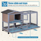 Rabbit Cage Wooden Rabbit Hutch Two Layers Chicken Coop Outdoor Indoor Guinea Pig Cage Bunny Cage Waterproof Roof Bunny