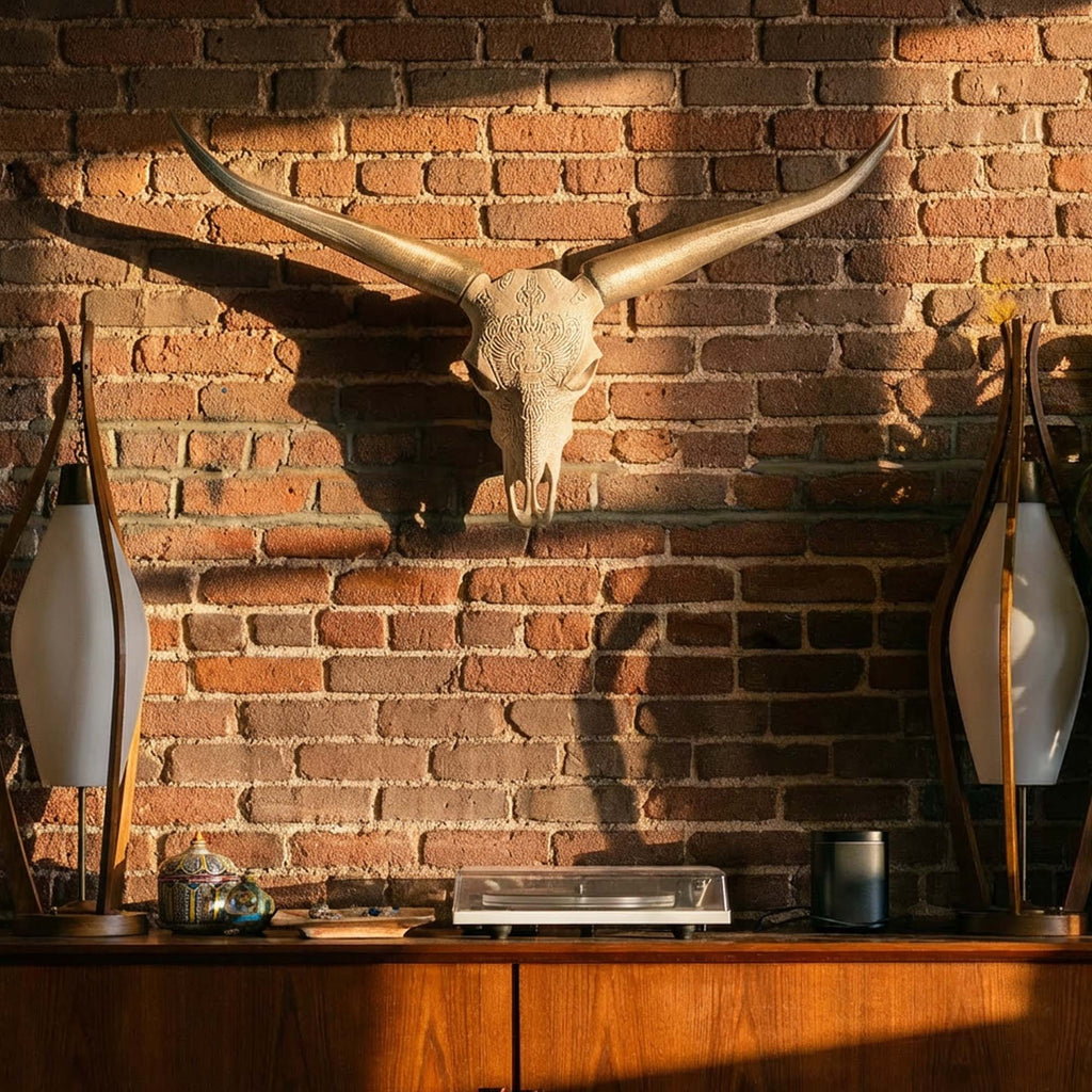 ADG42 Decorative Steer Skull and Horns Western Wall Decor