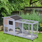Rabbit Cage Wooden Rabbit Hutch Two Layers Chicken Coop Outdoor Indoor Guinea Pig Cage Bunny Cage Waterproof Roof Bunny
