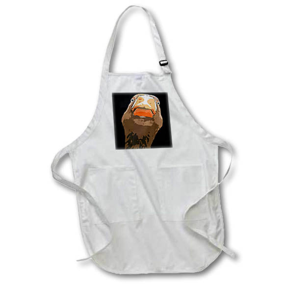 Apron - Brown Duck With Geeky Expressive Face Cartoon Style Vector Art - Duck