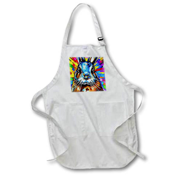 Apron - Funny bunny rabbit face. Cheerful digital art, family friendly gift Alexis Design - Animals Bunny