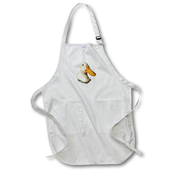 Apron - Nerdy Large Beaked White Duck Profile Vector Art - Duck