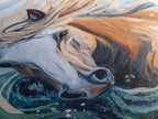 Wild Horse Painting, Coastal Horse Art, Nautical Wall Art, Rustic Wall Art, Boho Art, Canvas Print, Farmhouse Art, Gift Idea