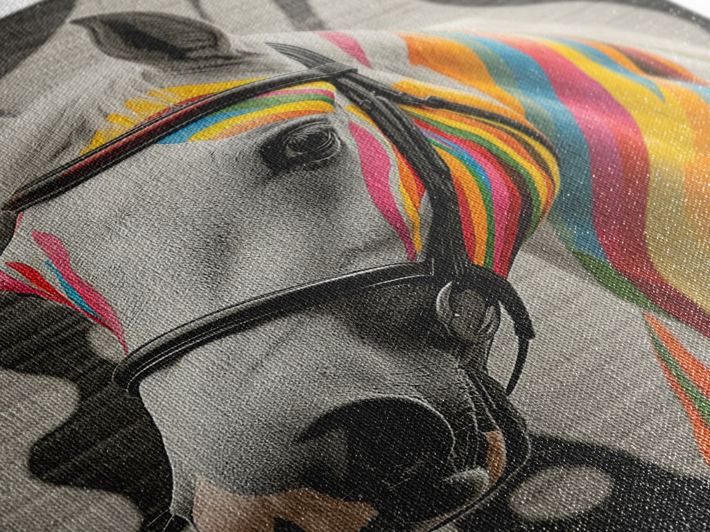 Painted Horse, Graffiti Wall Art, Colorful Horse Art, Whimsical Art, Boho Art, Southwest Wall Art, Canvas Print, Gift Idea
