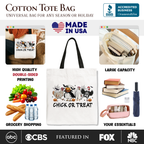 Chick or Treat Spooky Tote Bag, Halloween Chicken Gift Shopper for Country Life Enjoyers