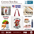 Pecking Chicken Tote Bag, Red Glasses and Bow White Gift Shopper for Sassy Women
