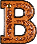 Baha Ranch Monogrammed Initial Western Leather Look Saddle Longhorn Cowboy Cowgirl Kitchen Dish Towels Made in America