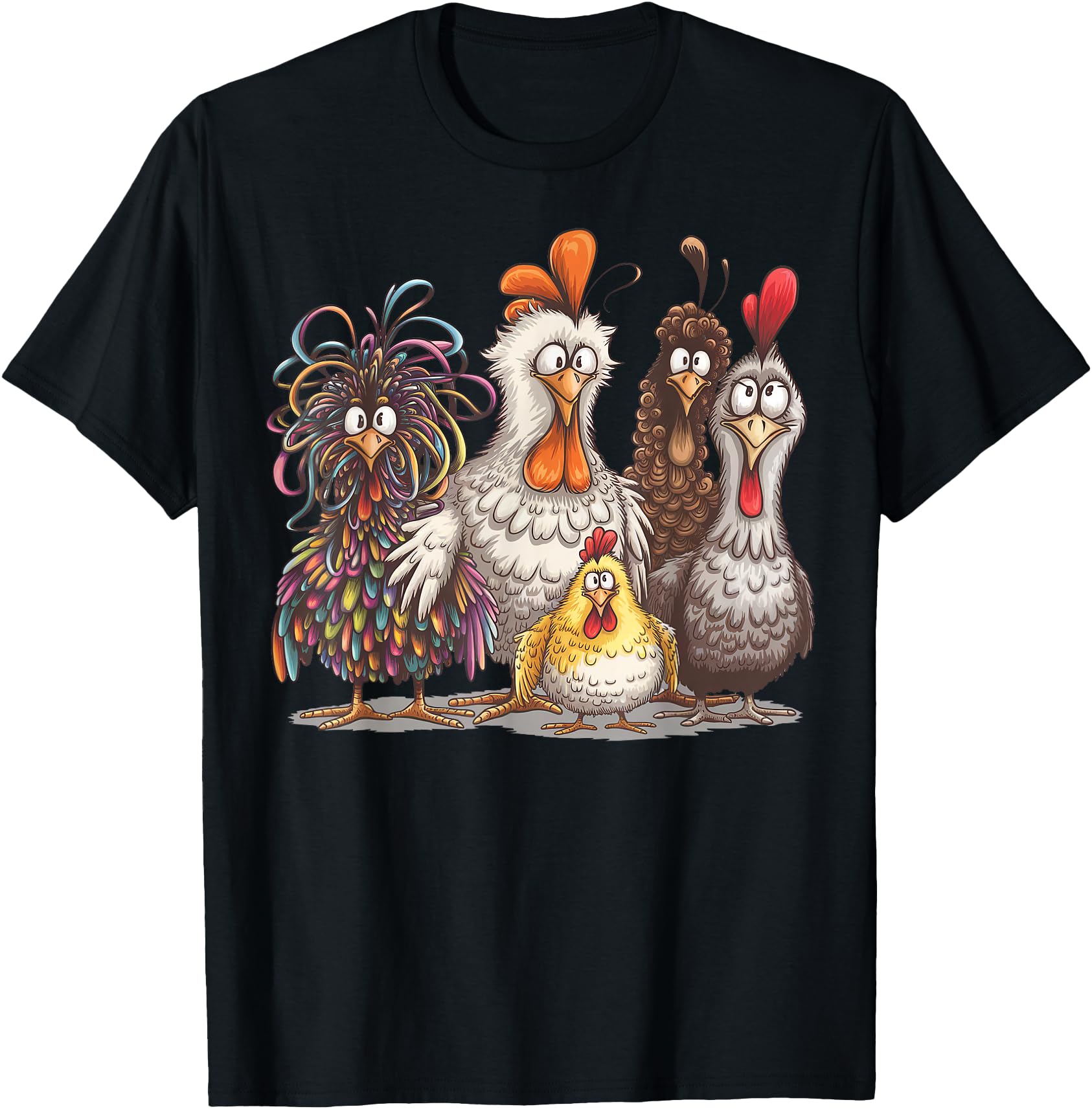 Original Chicken Art Crazy Chicken Gifts T-Shirt - Graphic Print Unisex